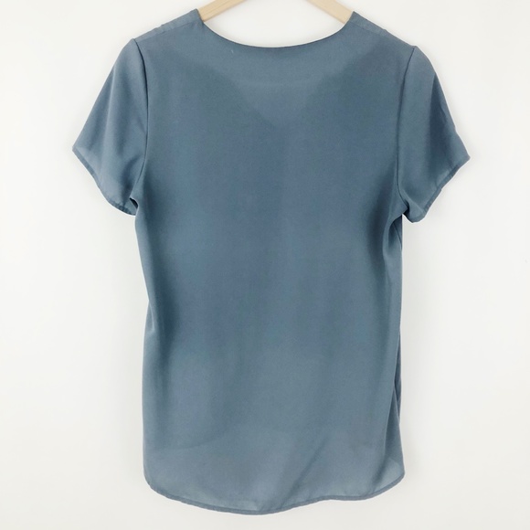Ro & De Dusty Blue Short Sleeve Blouse |C - Picture 5 of 9